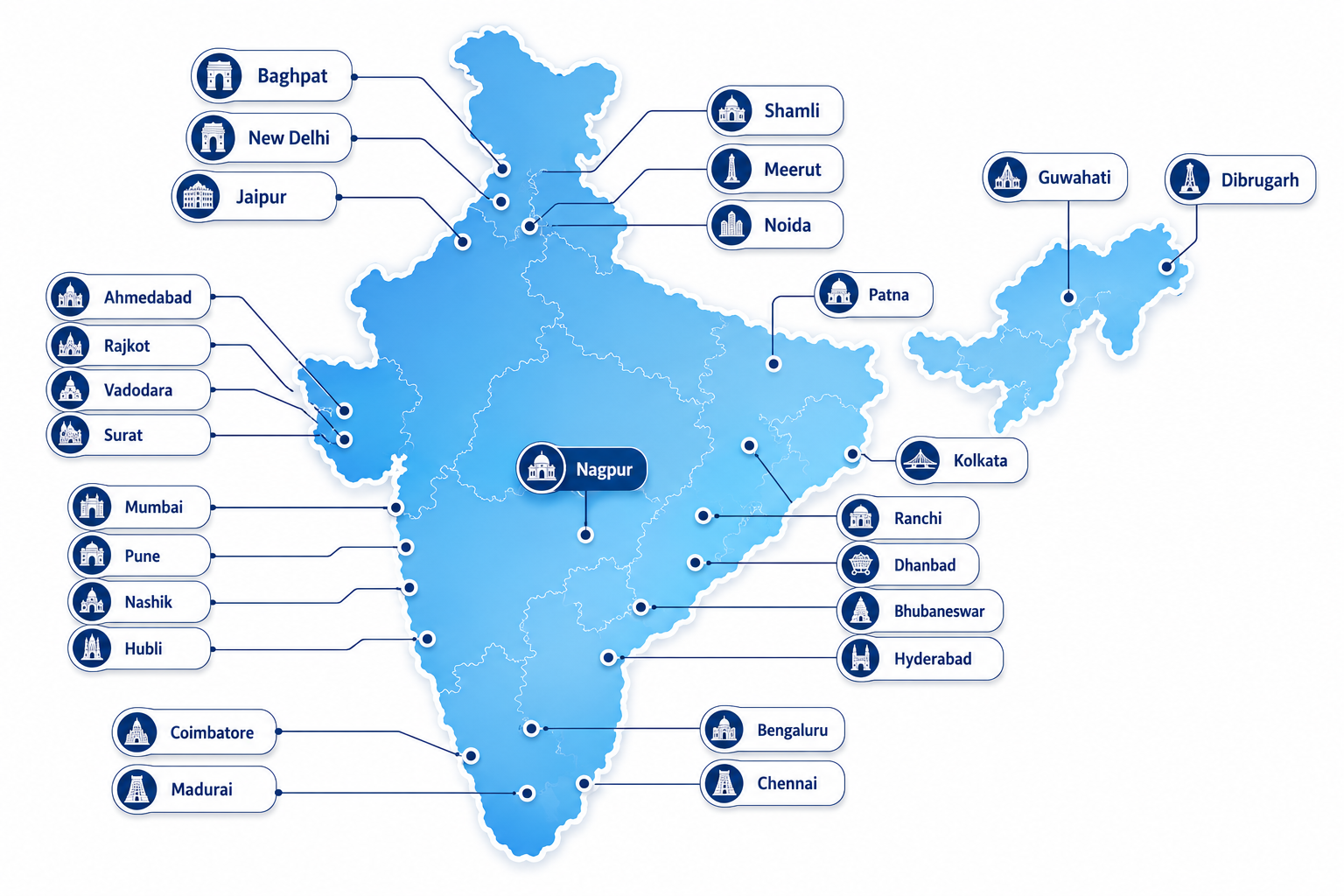C4Y India Footprint map